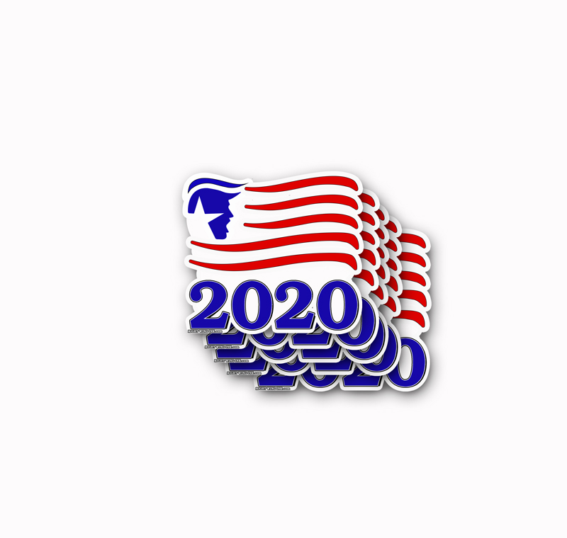 TRUMP-2020 Flag Decal Stickers 5 pack