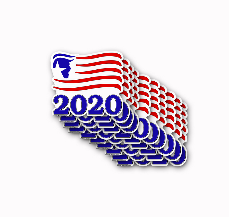 TRUMP 2020 Stickers Flag 10 Pack